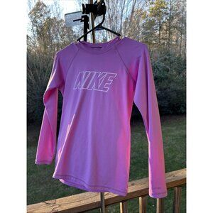 Nike Swim Dri-FIT Hydroguard Logo Women's Small Pink Long Sleeve Swim Shirt